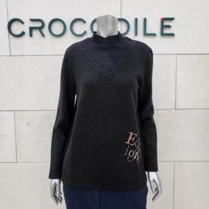 [크로커다일레이디]코트나 기모티셔츠 CLEWTS110-BK_BP