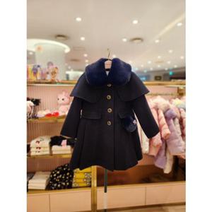 프렌치캣5 여아 네이비케이프주름안감누빔코트 (Q55DCC050)