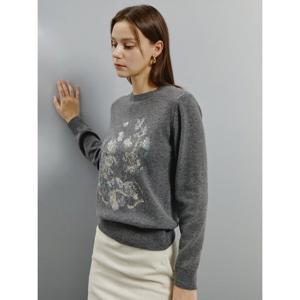 [아이잗컬렉션(피)]플라워 자수 캐시미어 블렌드 풀오버 CRAA1PO231