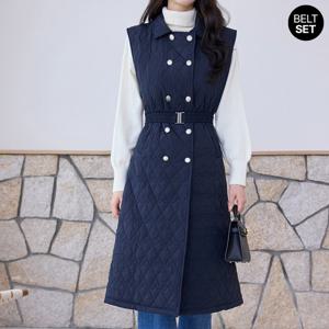 [모리스커밍홈] 트렌치 더블 롱 패딩 베스트_M2511PV002D