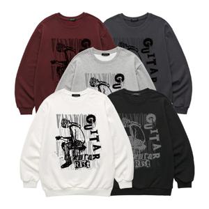 [밴웍스]GUITAR 오버핏 맨투맨 (VLS0204) 5color