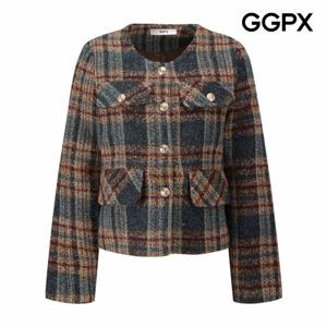 [GGPX] 노카라 골드 버튼 체크 자켓 (GPAJK007F)