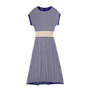 [엘러브] 샤넬 22S 니트 드레스 38 에크루/블루 5ET1887