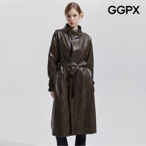 [GGPX] 하이넥 포멀 베지터블 레더 롱 자켓 (GPAJK011F)