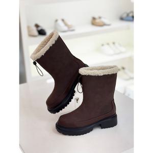 [머랭고]소가죽 스트링 테디 윈터부츠 4cm (M25W01L)
