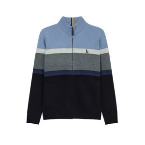 [헤지스]헤지스 블루 컬러블록 울 집업가디건 HZSW4D331B2