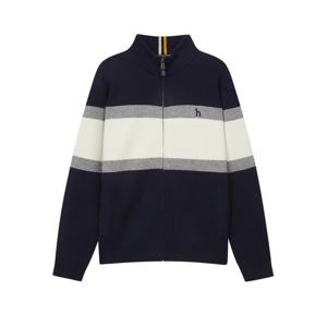 [헤지스]헤지스 네이비 울 컬러블럭 방풍 집업 HZSW4D331N3