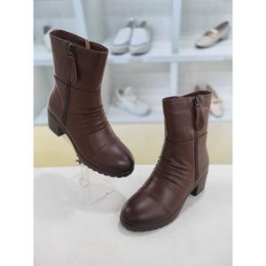 [블리아르]소가죽 미들굽 기모안감 여성 부츠 6cm BLMD500906