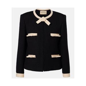 발렌티노 리본 디테일 울 블렌드 트위드 재킷 P01090178