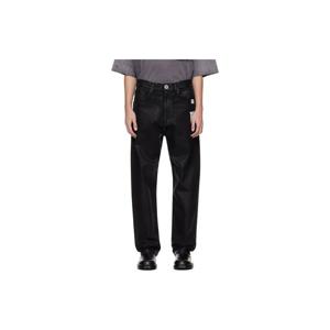 25 FW 메종미하라야스히로 남성 블랙 프론트 코팅 데님 진 252551M186006