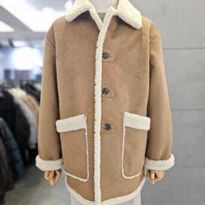 [바쏘]남자 오버핏 하프 무스탕 카멜 페이크 레더 WSAFZ4UA49A