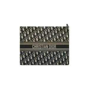 디올 디올트래블 지퍼 파우치 디올 오블리크 테크니컬 패브릭 블루 S5440STZN-M928