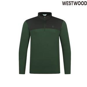 [웨스트우드]남성 겨울 웨스트 배색 기모 집업 등산티셔츠 WO4MCTS333