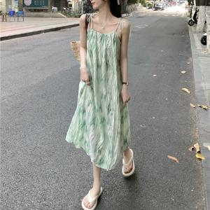 비욘드라이프 주름 나시 나염 원피스 1001951