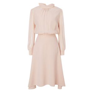 질스튜어트 뉴욕 여성 25SS 블라우스+민소매드레스 SET 리본 타이 셔링 레이어드 핑크 원피스 JSDR5B601P2