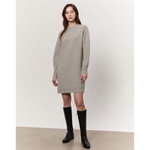 아떼 바네사브루노 여성 25SS 라이트그레이 뒷트임 긴팔 원피스 VLDR5A191G1