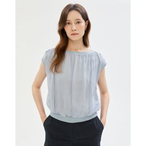 질스튜어트 뉴욕 여성 25SS 그레이 셔링장식 코튼 민소매블라우스 JSBL5B610G1