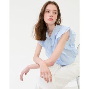 질스튜어트 뉴욕 여성 25SS 블루 러플장식 민소매블라우스 JSBL5B500B1