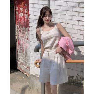 질스튜어트 뉴욕 여성 25SS 아이보리 글리터장식 나일론혼방 민소매니트 JSSW5B440IV