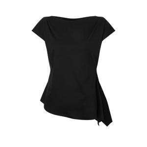 질스튜어트 뉴욕 여성 25SS 블랙 셔링장식 코튼 반팔티셔츠 JSTS5B600BK