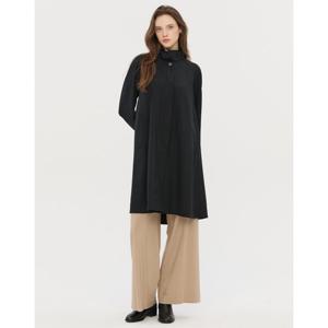 질스튜어트 뉴욕 여성 25FW 일본 수입소재 블랙 단색 울혼방 트렌치코트 JSTR5D200BK