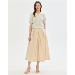 질스튜어트 뉴욕 여성 25SS 베이지 턱장식 코튼혼방 하프팬츠 JSPA5B420I2