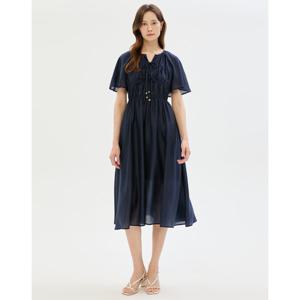 질스튜어트 뉴욕 여성 25SS 백화점BEST네이비 셔링장식 반팔원피스 JSDR5B530N2