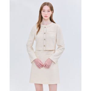 질스튜어트 뉴욕 여성 25SS 시즌오프 크림 글리터 레이온혼방 트위드원피스 JSDR5B250CR