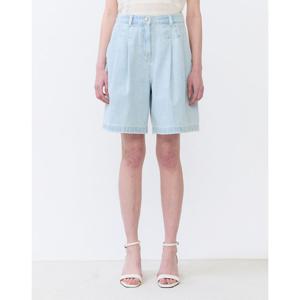 질스튜어트 뉴욕 여성 25SS 블루 턱장식 코튼 데님하프팬츠 JSPA5B440B2