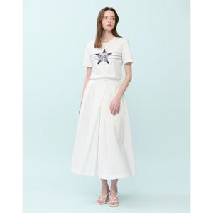 질스튜어트 뉴욕 여성 25SS 백화점BEST화이트 턱장식 코튼혼방 하프팬츠 JSPA5B420WT