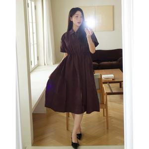 질스튜어트 뉴욕 여성 25SS 버건디 단색 반팔집업원피스 JSDR5B430D2