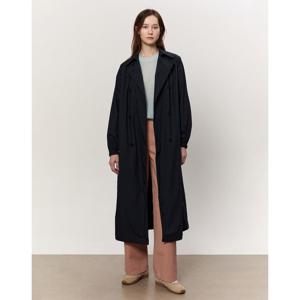 아떼 바네사브루노 여성 25SS 다크네이비 스트랩 더블 버튼 롱 코트 VLCO5B201N3