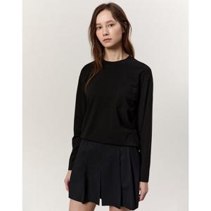 아떼 바네사브루노 여성 25SS 시즌오프 블랙 포켓배색 면혼방 긴팔티셔츠 VLTS5B205BK