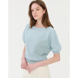 질스튜어트 뉴욕 여성 25SS 백화점BEST블루 짜임 레이온혼방 반팔니트 JSSW5B430B1