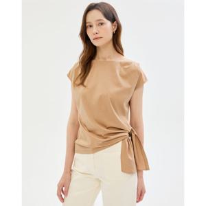 질스튜어트 뉴욕 여성 25SS 베이지 언발란스 코튼 반팔티셔츠 JSTS5B600I3