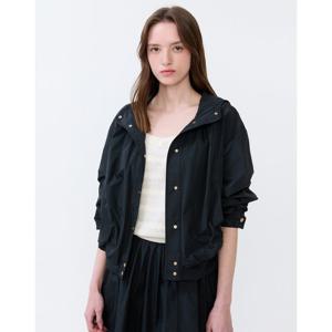 질스튜어트 뉴욕 여성 25SS 인기상품 리오더 블랙 셔링장식 폴리혼방 후드점퍼 JSJU5B240BK