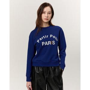 아떼 바네사브루노 여성 25SS 시즌오프 블루 레터링 긴팔 티셔츠 VLTS5B201B2