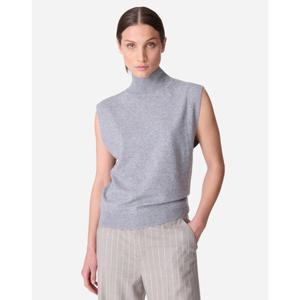 아떼바네사브루노 25SS 그레이 양모 모크넥 니트 베스트 VISW5E108G2