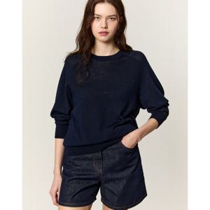 아떼 바네사브루노 여성 25SS 시즌오프 다크네이비 스팽글 울혼방 니트 VLSW5B207N3