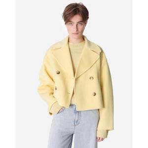 바네사브루노 25SS 품절임박 라이트옐로우 울혼방 더블 숏 코트 VICO5E102Y1