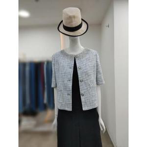 SI 세이브존04 노카라 트위드 반팔 자켓 SKJ2121430BKM