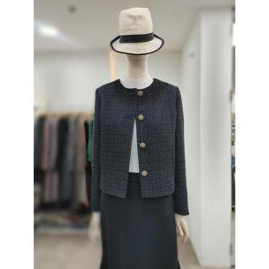 SI 세이브존04 노카라 트위드 글리터 자켓 SJJ2121080BK