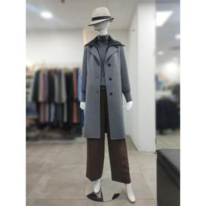 SI 세이브존04 트윈 니트배색 핸드메이드 코트 SJH1126090GYM