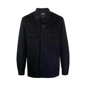 25FW 지제냐 Oasi Night 블루 캐시미어 셔츠 RE8V46SOT6B923G