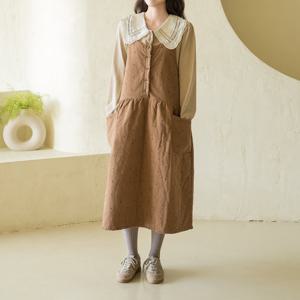 엄마옷 마담4060 내추럴포엠 골덴도트본딩원피스 데일리 중년여성 -ZOP2511002-