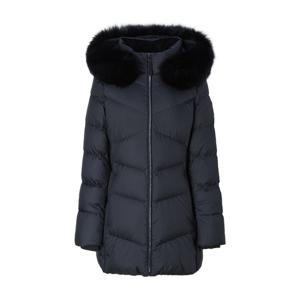 헤지스 골프 여성 25FW 블랙 여성 블루 폭스 퍼 중힙 다운 패딩 HWJU5D813BK