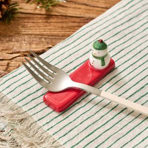 [모던하우스] L 포근한 겨울 눈사람 수저받침 레드