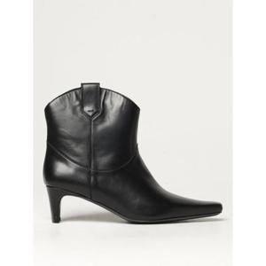 24FW STAUD Stivaletto Western Wally Staud in pelle 071433BLK
