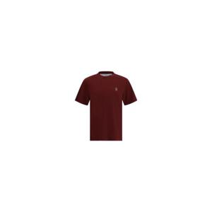 25FW 브루넬로 쿠치넬리 버건디 코튼 Crew 넥 T 셔츠 With 로고 M0B138440COA16