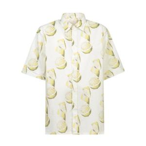 24FW Givenchy 쇼트 sleeves  Lemon 프린트  클래식 collar  BM610Z15MW111